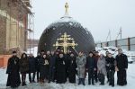 Глава Казахстанского Митрополичьего округа совершил освящение креста и купола строящегося Владимирского храма Алма-Аты 