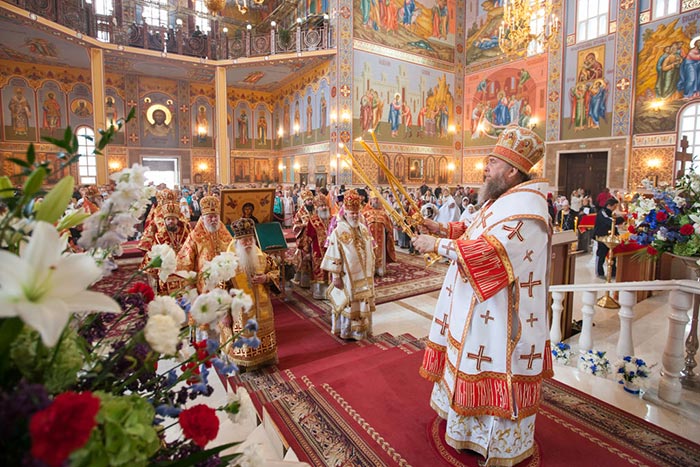В Астане прошли церковные торжества по случаю принесения Пояса Богородицы с участием всех казахстанских архипастырей