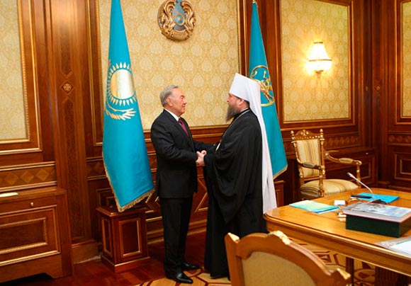 Глава Православной Церкви Казахстана поздравил Президента страны Н.А. Назарбаева с праздником Наурыз